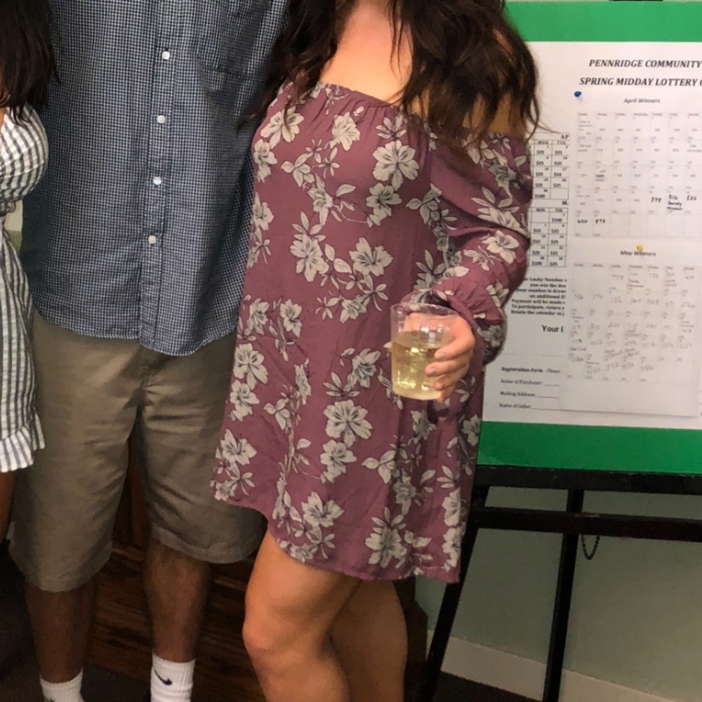 Tobi strapless long sleeved floral dress